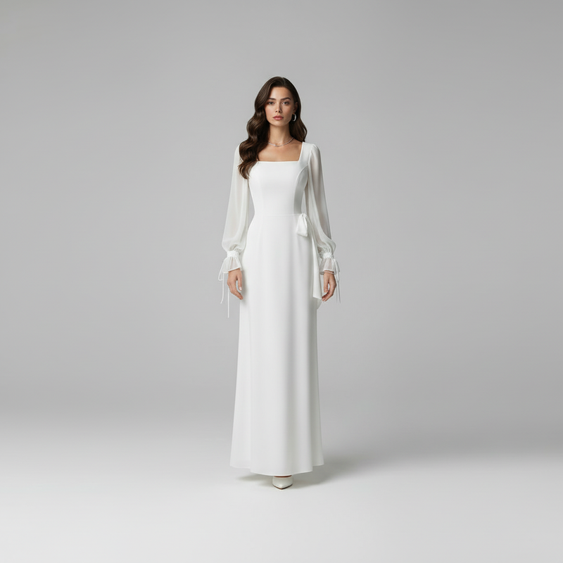 Elegant Long Sleeve Maxi Dress | Women's Formal Dress