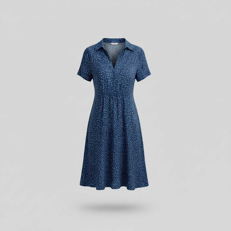 Women's Midi Shirt Dress | Casual Short Sleeve Dress