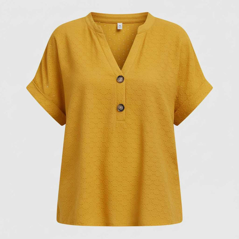Women's V-Neck Casual Top | Short Sleeve Summer Top