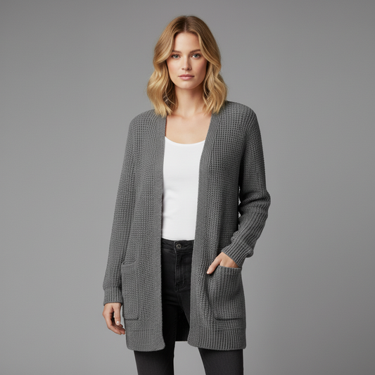 Cozy Black Long Cardigan | Women's Oversized Winter Layering Piece