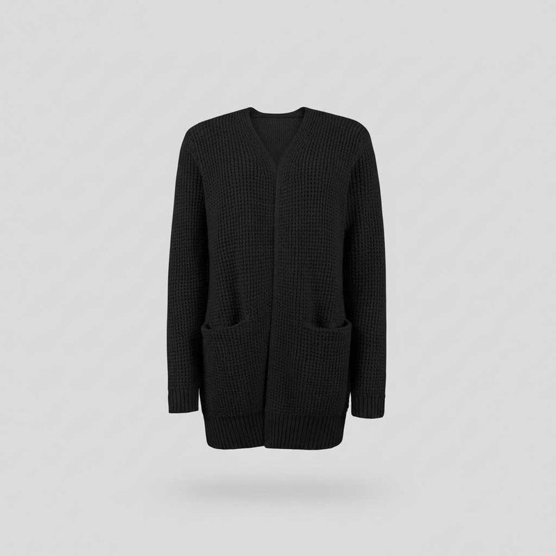 Cozy Black Long Cardigan | Women's Oversized Winter Layering Piece