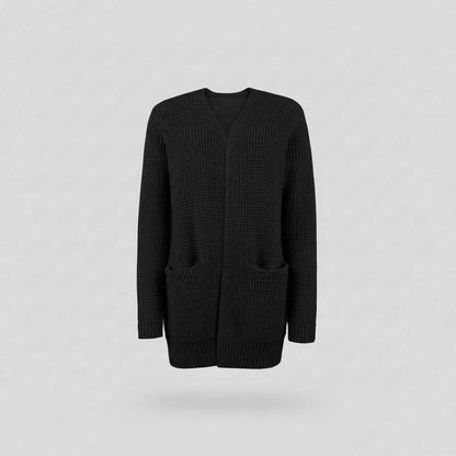 Cozy Black Long Cardigan | Women's Oversized Winter Layering Piece