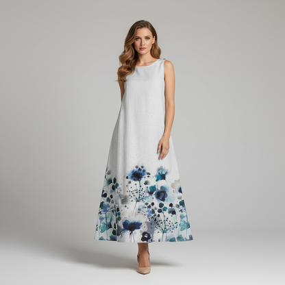 Floral Midi Dress | Women's Summer Dresses A-Line Cotton