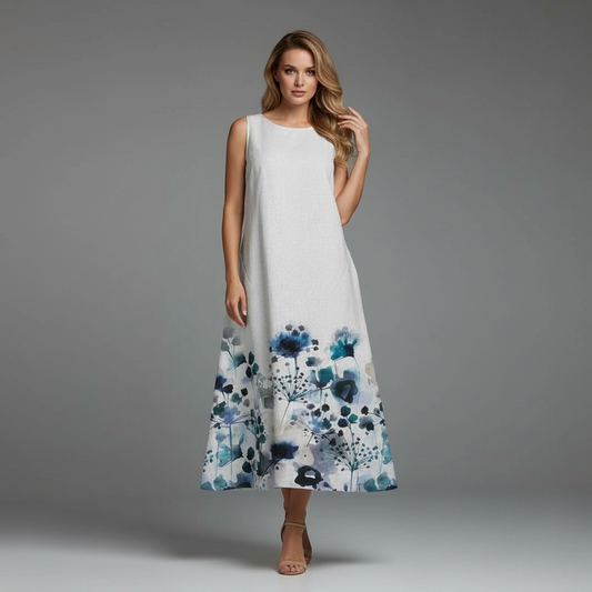 Floral Midi Dress | Women's Summer Dresses A-Line Cotton