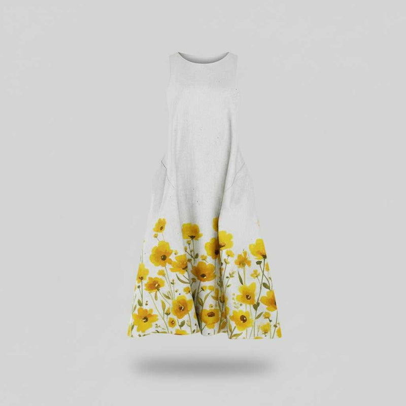 Floral Midi Dress | Women's Summer Dresses A-Line Cotton