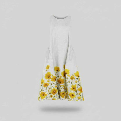 Floral Midi Dress | Women's Summer Dresses A-Line Cotton