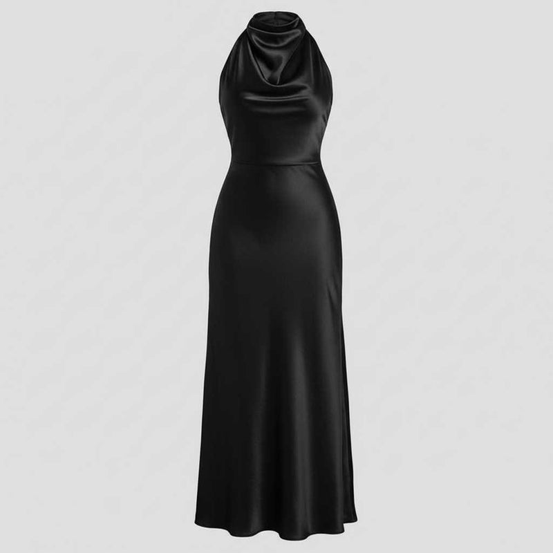 Halter Evening Dress | Elegant Midi Dress for Formal Events