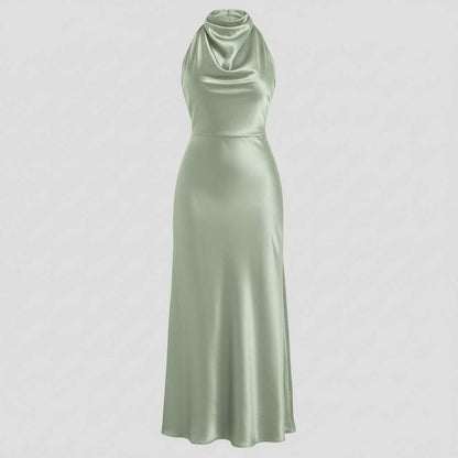 Halter Evening Dress | Elegant Midi Dress for Formal Events