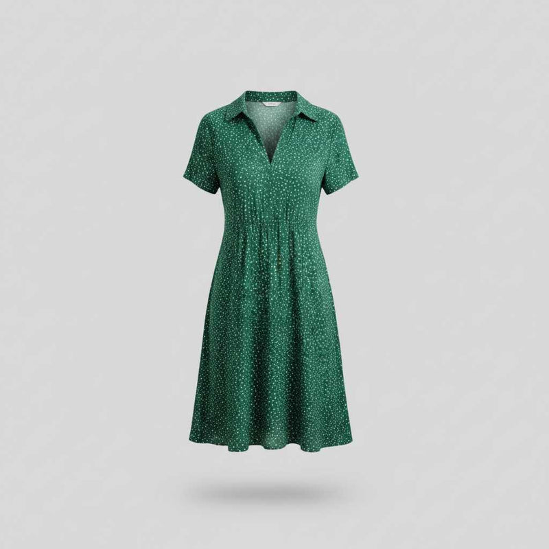 Women's Midi Shirt Dress | Casual Short Sleeve Dress