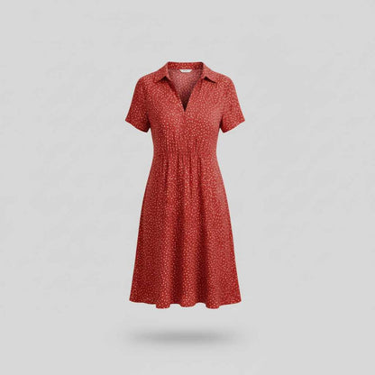 Women's Midi Shirt Dress | Casual Short Sleeve Dress