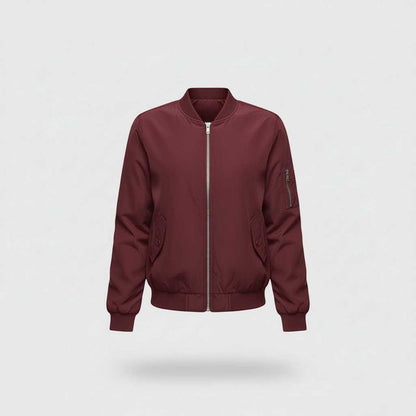 Women's Slim Fit Short Bomber Jacket | Casual Zipper Design