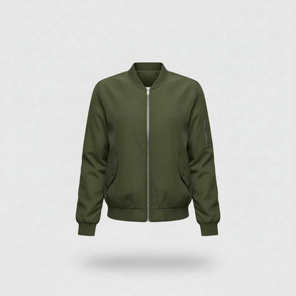 Women's Slim Fit Short Bomber Jacket | Casual Zipper Design