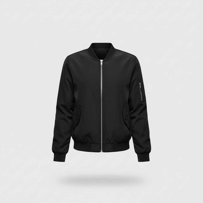 Women's Slim Fit Short Bomber Jacket | Casual Zipper Design