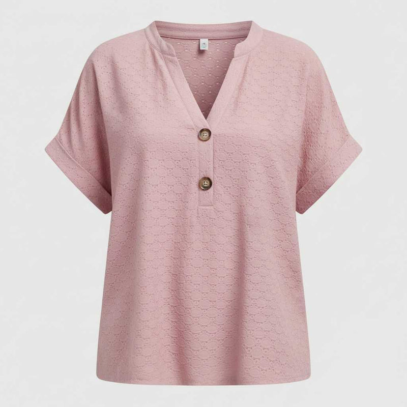 Women's V-Neck Casual Top | Short Sleeve Summer Top