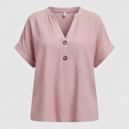 Women's V-Neck Casual Top | Short Sleeve Summer Top