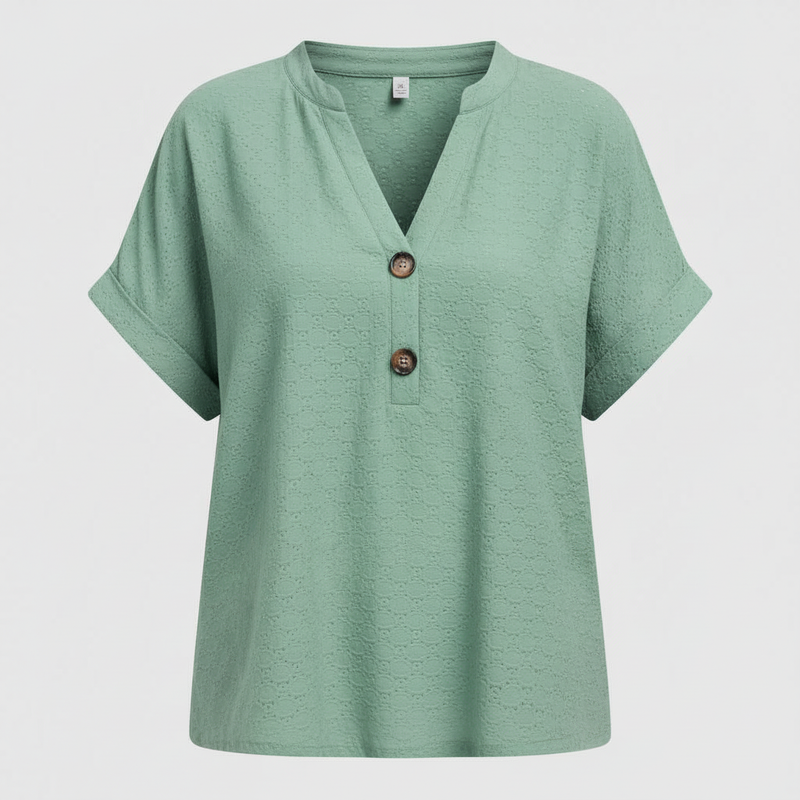 Women's V-Neck Casual Top | Short Sleeve Summer Top