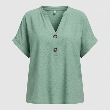 Women's V-Neck Casual Top | Short Sleeve Summer Top