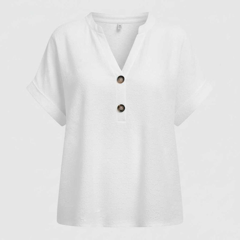 Women's V-Neck Casual Top | Short Sleeve Summer Top