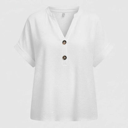 Women's V-Neck Casual Top | Short Sleeve Summer Top