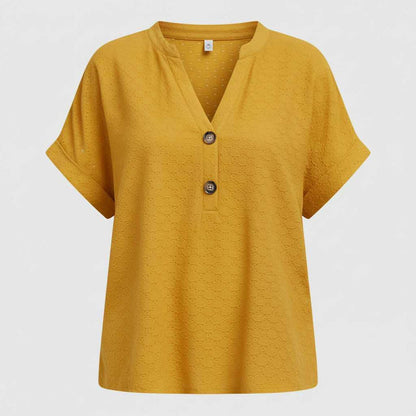 Women's V-Neck Casual Top | Short Sleeve Summer Top